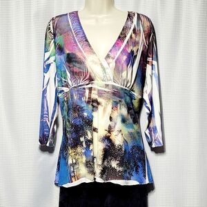 Vintage Simply Irresistible Artsy Babydoll Flowy Top Women's (XL) Made in USA